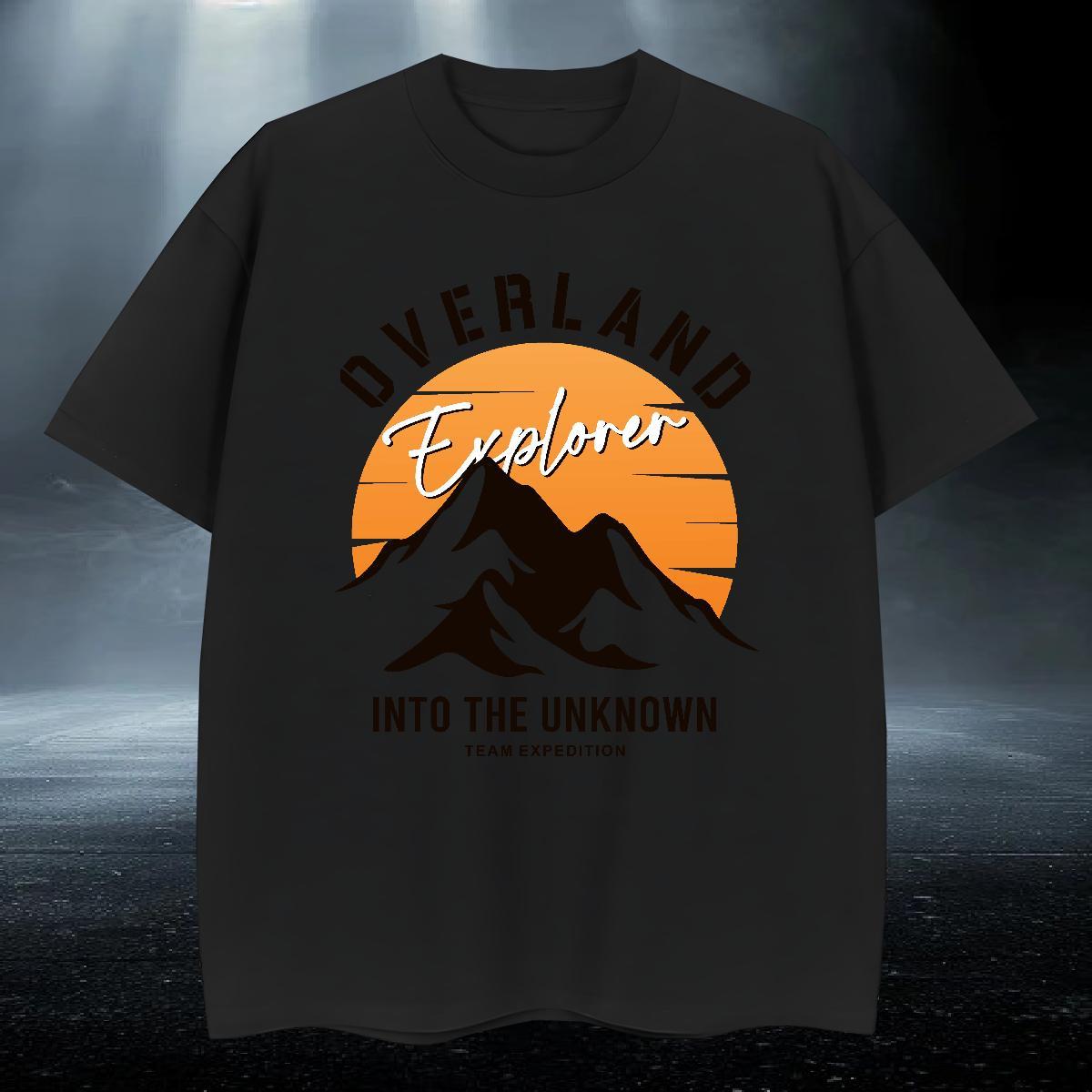 Cool Tshirts 230g Pure Cotton Hip Hop Street mountains DIY Printed Breathable Crew Neck Fashion Designer Man T Shirts Wear