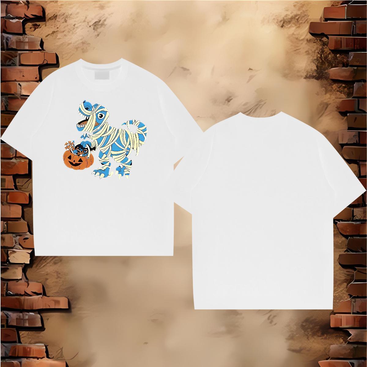 Custom T-Shirts for Men 230g Cotton halloween High Street Hip Hop Tee Shirt Short Sleeve Soft Cool Men Clothes T-Shirt DIY Printed