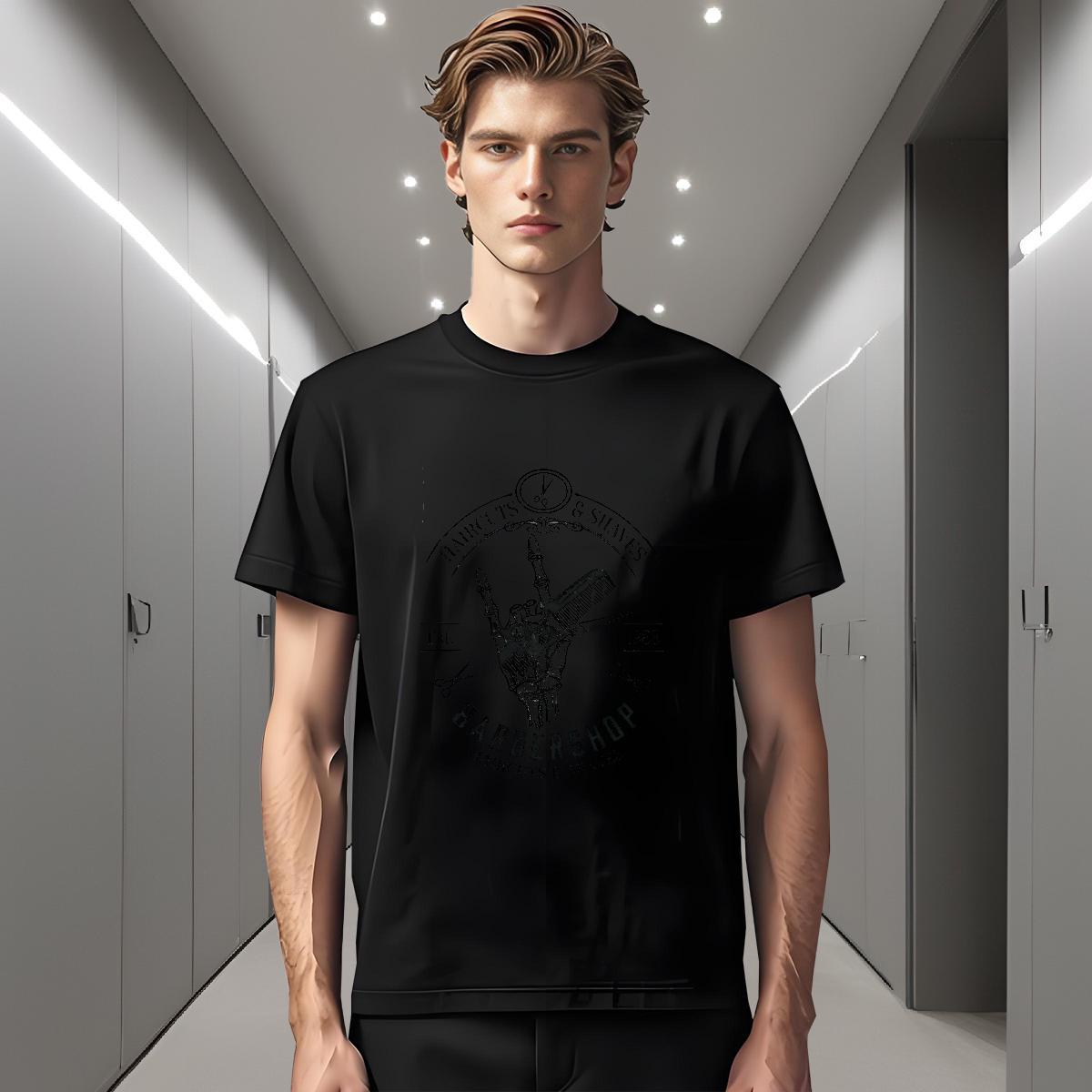 T Shirts Men 230g Cotton hands Beach Crew Neck DIY Printed Tshirt for Man Woman Fashion Designer TOP Quality Tees Shirts