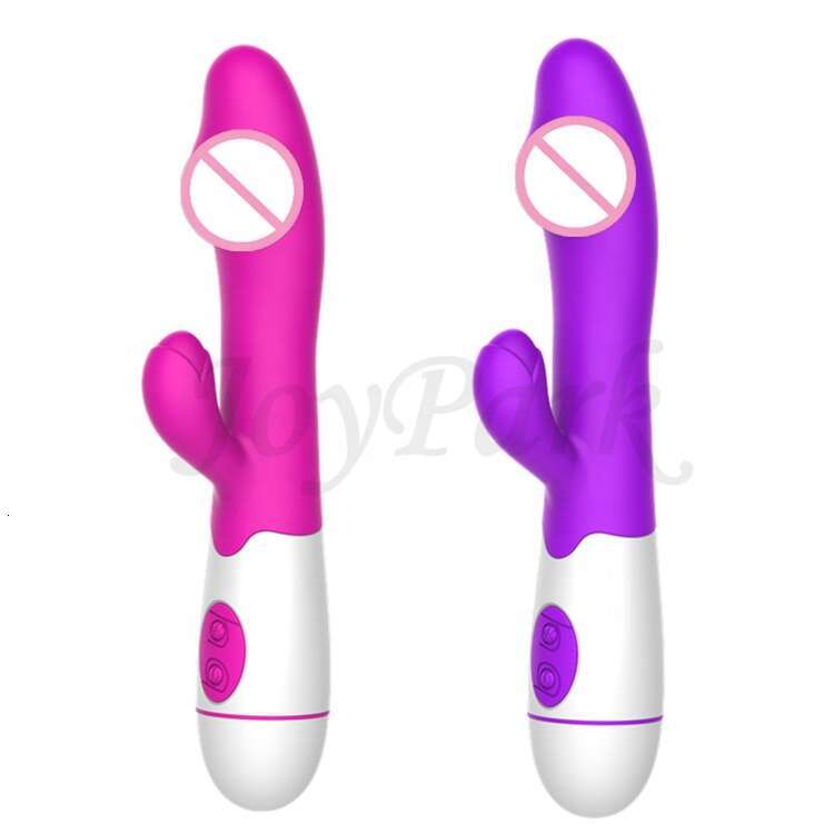 JoyPark 10 Mode Female Dual Motor Silicone Vibrating Pink Dildo Rabbit Vibrator Sex Toy Dildo Women