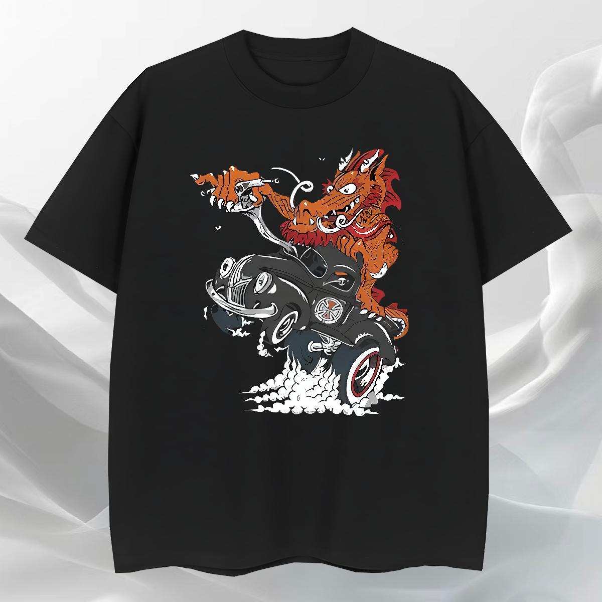 Wholesale Men Tshirts 230g Pure Cotton Hip Hop Street Custom Cartoon O Neck Short Sleeves Classic Men T Shirts Wear