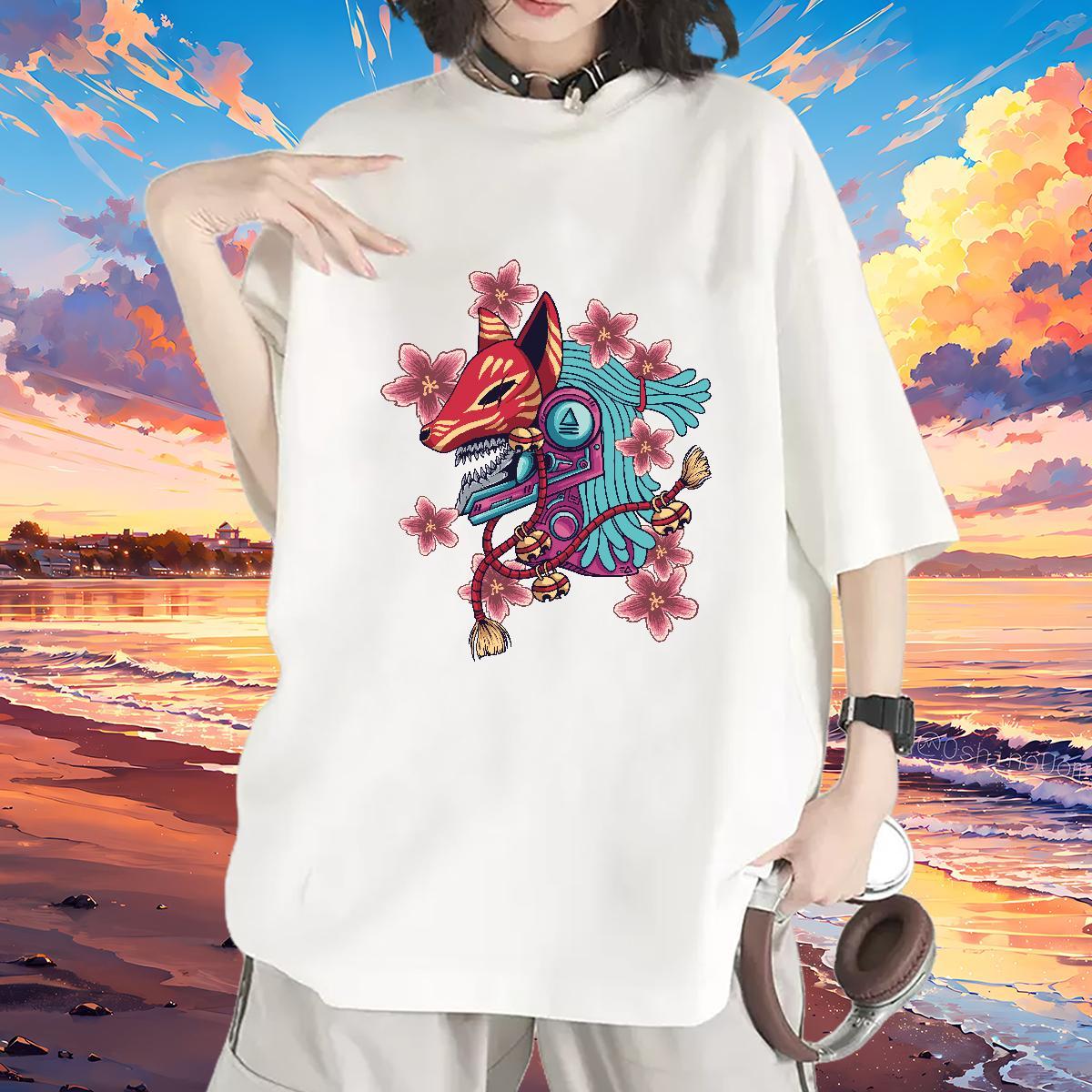 Popular Woman T Shirts Comfortable Tshirt for Man Woman Cartoon Printing L-4XL ET Outdoor 230g Pure Cotton Fashion New Tops