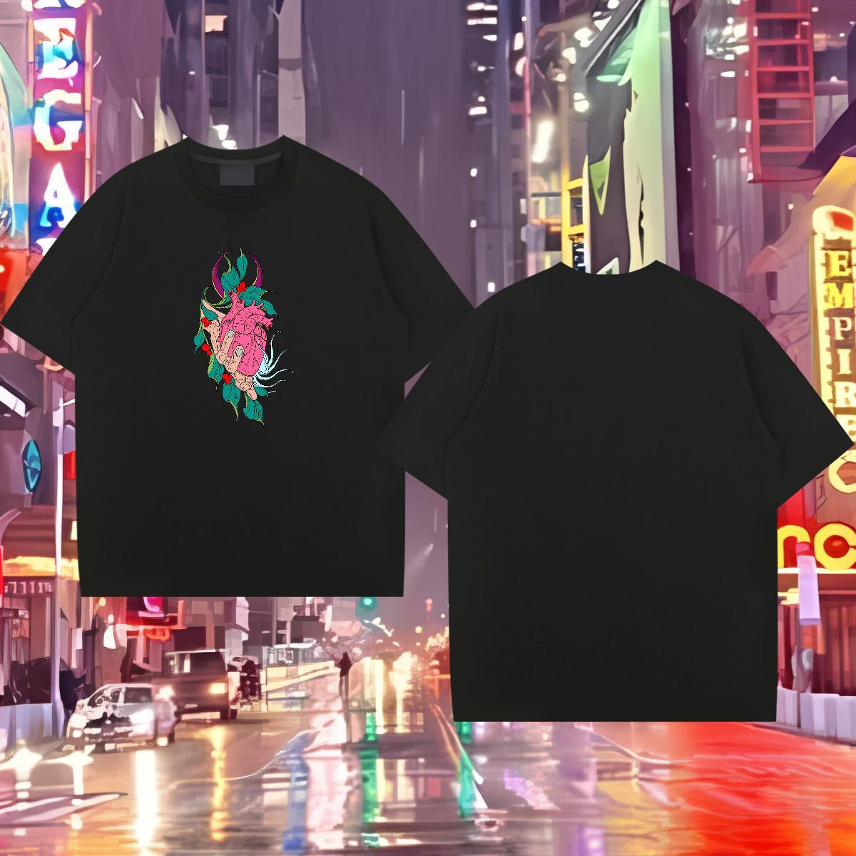 T Shirt For Man 230g Cotton flower Summer Casual Breathable Oversized 3XL 4XL Couples T Shirts Brand Comfortable Tee Shirt