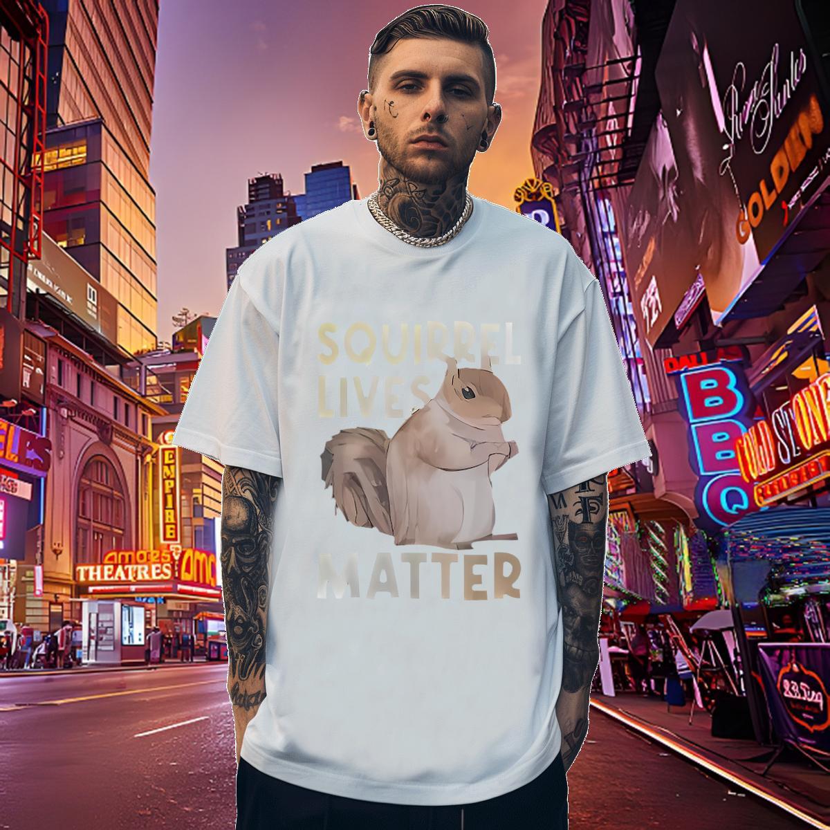 Popular Tshirts 230g Cotton squirrel Mens T Shirts Daily Outfit Breathable Short Sleeve Skull Fashion Designer Clothes