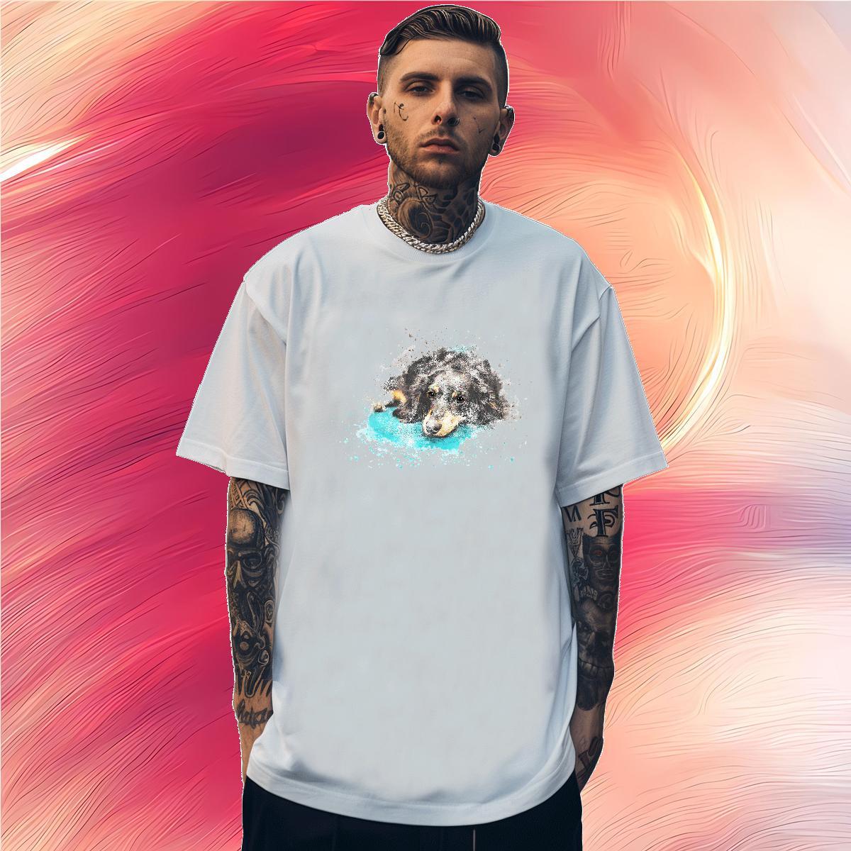 T Shirt For Man 230g 100% Cotton dog Outdoor Breathable Crew Neck Plus Size Custom Tshirt for Man Woman 2024 Designer Popular Tshirts