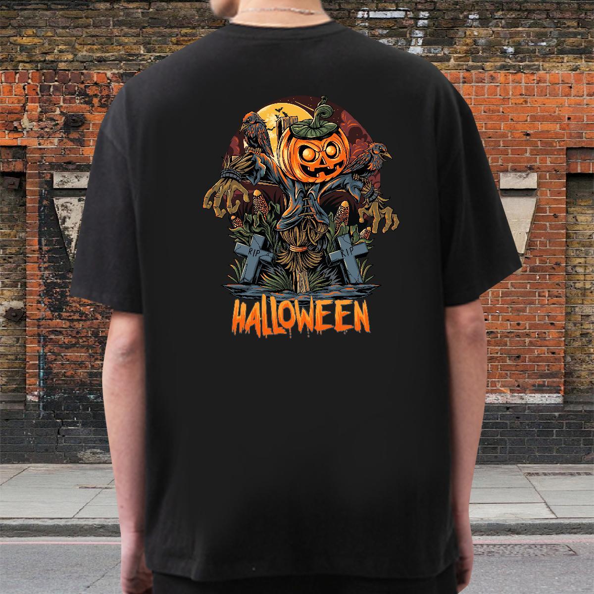 Designer T shirt 230g Cotton Halloween Spring Summer Tees Shirts Breathable Short Sleeve Popular Men Tees Plus Size Custom
