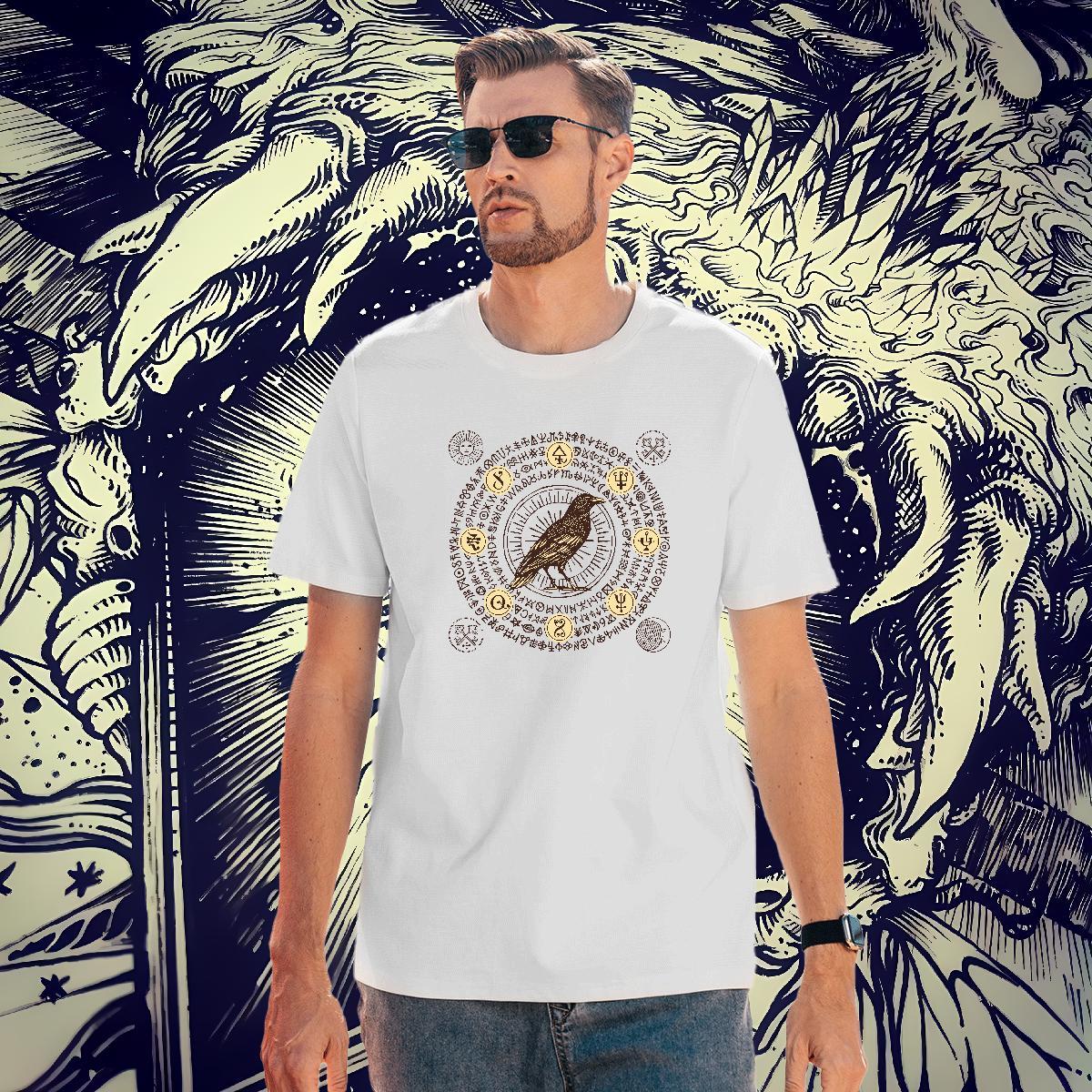 Cool Design Tshirts 100% Cotton 230g Spring Summer bird Skull Breathable Short Sleeve Fashion New T-Shirts for Men Top Tees