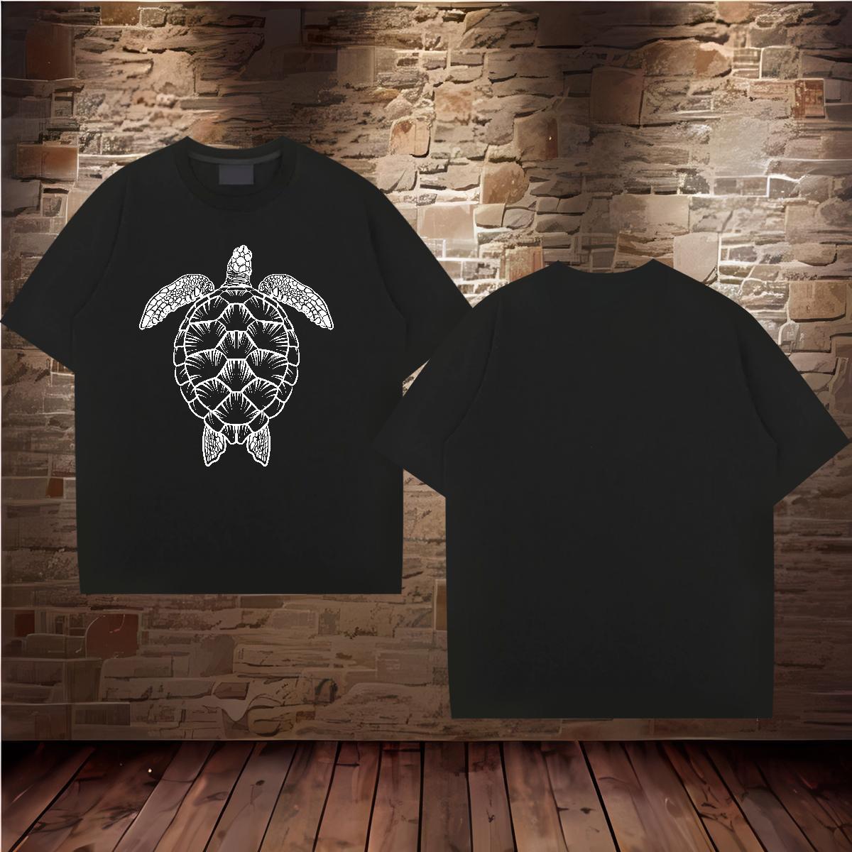 Fashion T shirt 100% Cotton 230g tortoise Street Casual Tshirts Breathable Crew Neck Comfortable Couples T Shirts Custom Printed