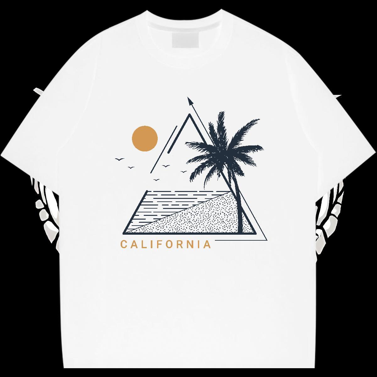 2024 T Shirt For Man 230g Cotton tree Hip Hop Street Tops Tees Breathable Short Sleeve Loose Men Tees DIY Logo Oversized