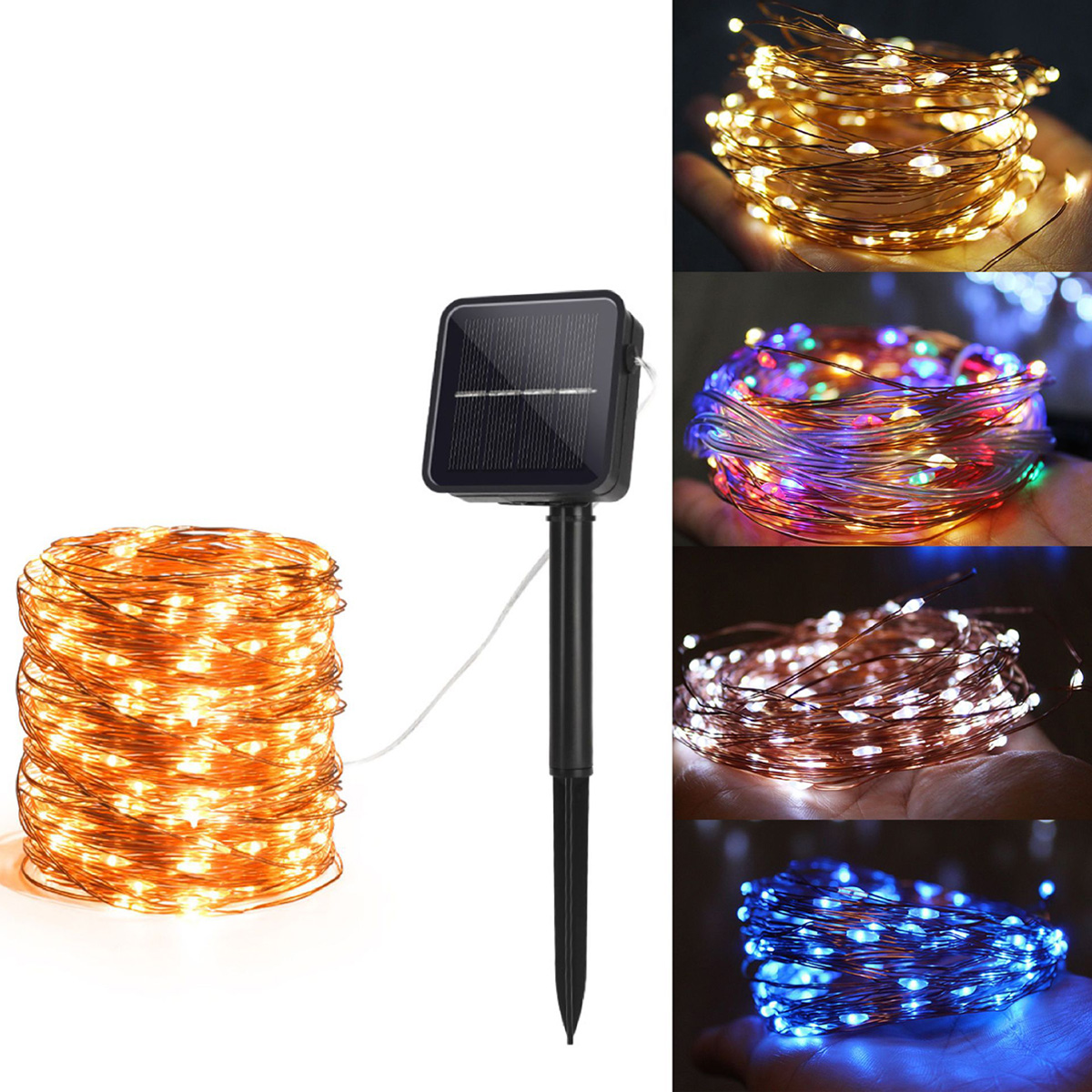 Copper Wire Solar-Powered LED Light String for Outdoor Holiday Decorations - Lawn & Courtyard Lighting