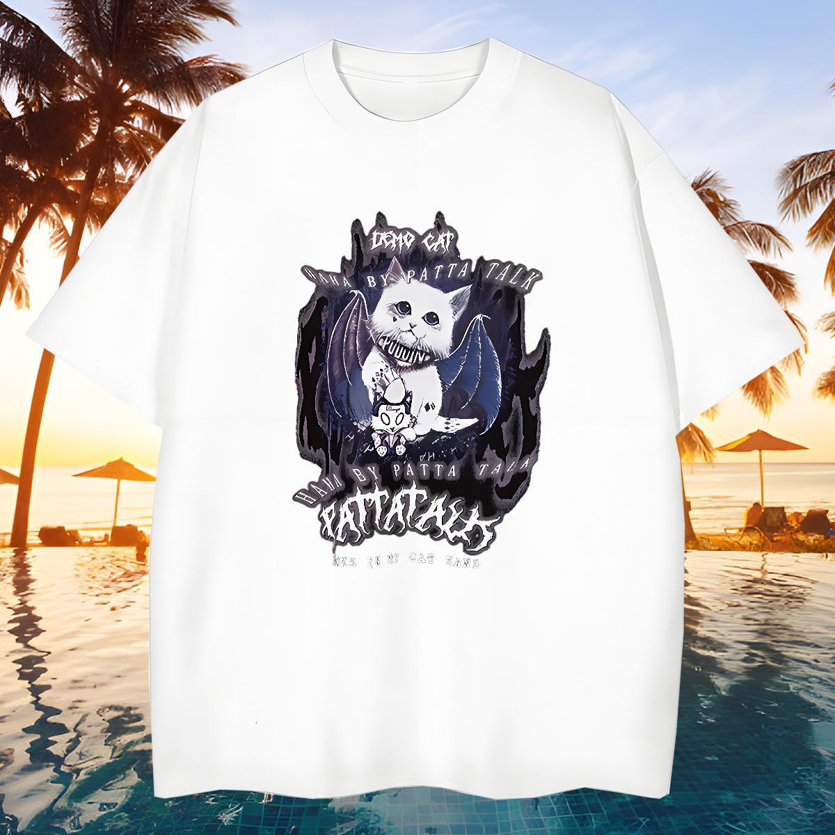 Cool Mens Tshirts 230g Pure Cotton cat T Shirts Men Sport Breathable Crew Neck DIY Logo Oversized Fashion Design Polos