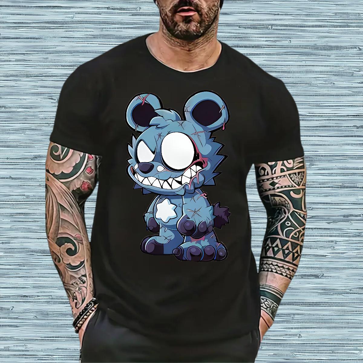 Wholesale T-Shirts 230g 100% Cotton bear Casual Beach Clothings Breathable Crew Neck Soft Couples T Shirts Customized