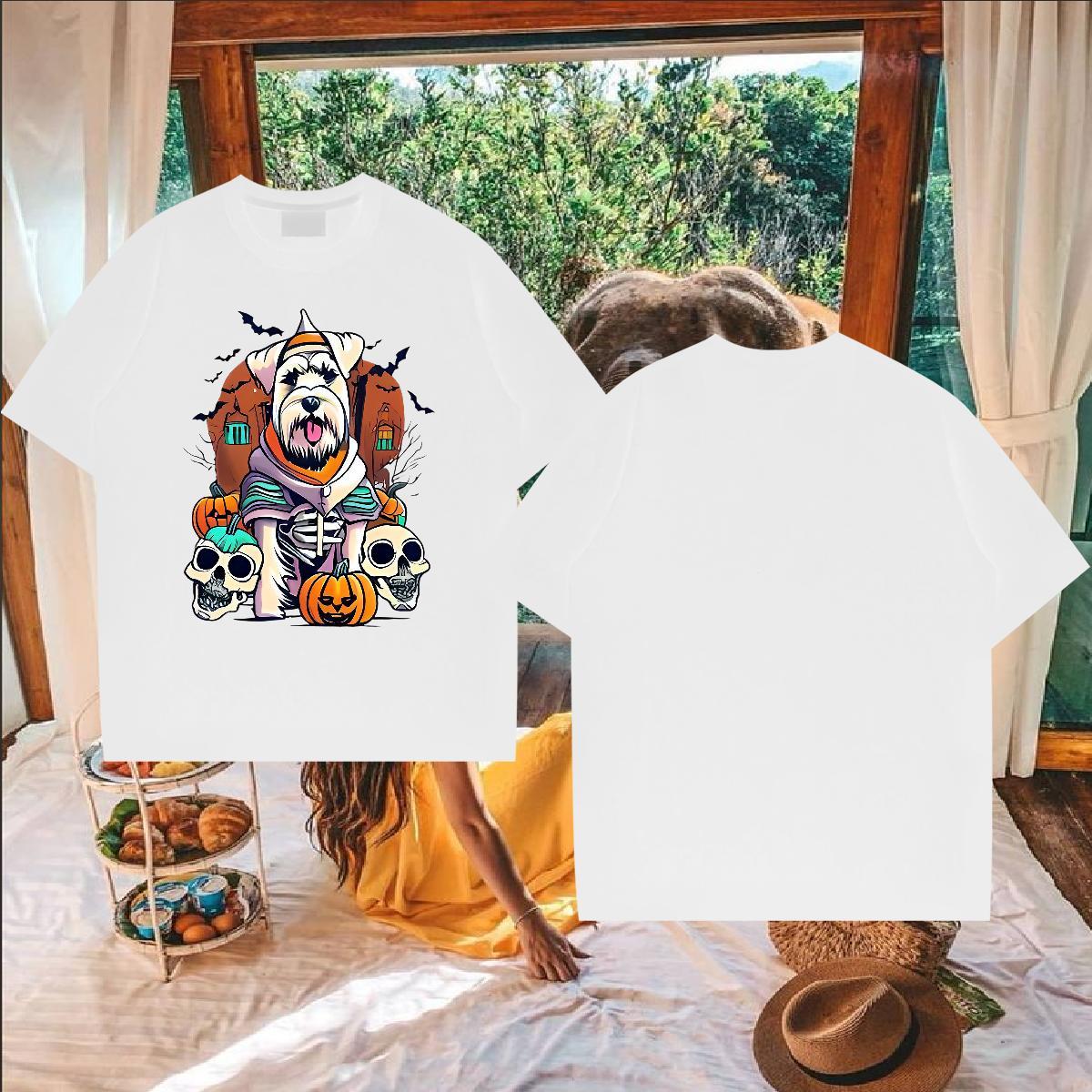 2024 New Men T Shirts 230g Cotton halloween Sport Tops Tees Pure Cotton Popular Men Clothes T-Shirt Cartoon Print