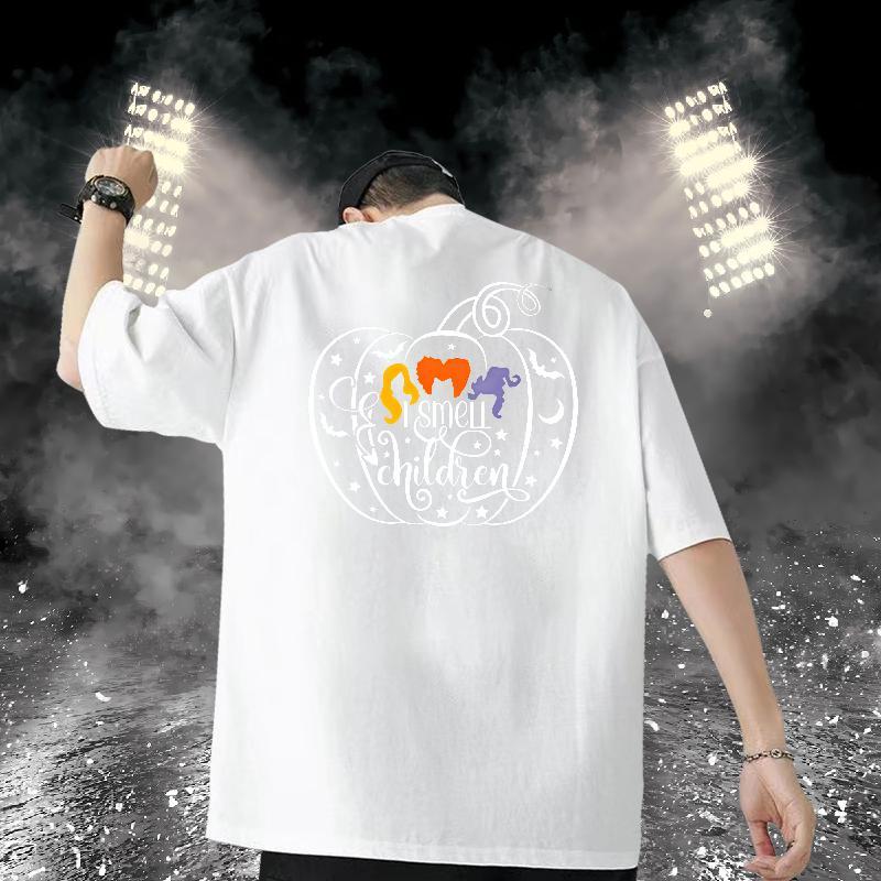 Fashion Casual Man T Shirts 100% Cotton 230g halloween Street Wear Clothes Breathable Short Sleeve Popular Men Clothes T-Shirt DIY