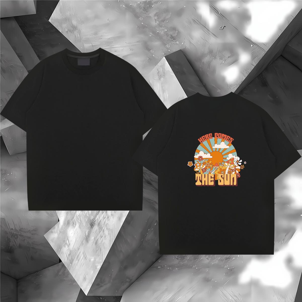 New Arrival T Shirts Men 230g Pure Cotton mushroom Anime Printing Street Clothings Crew Neck Comfortable Men Clothes T-Shirt Plus Size Custom