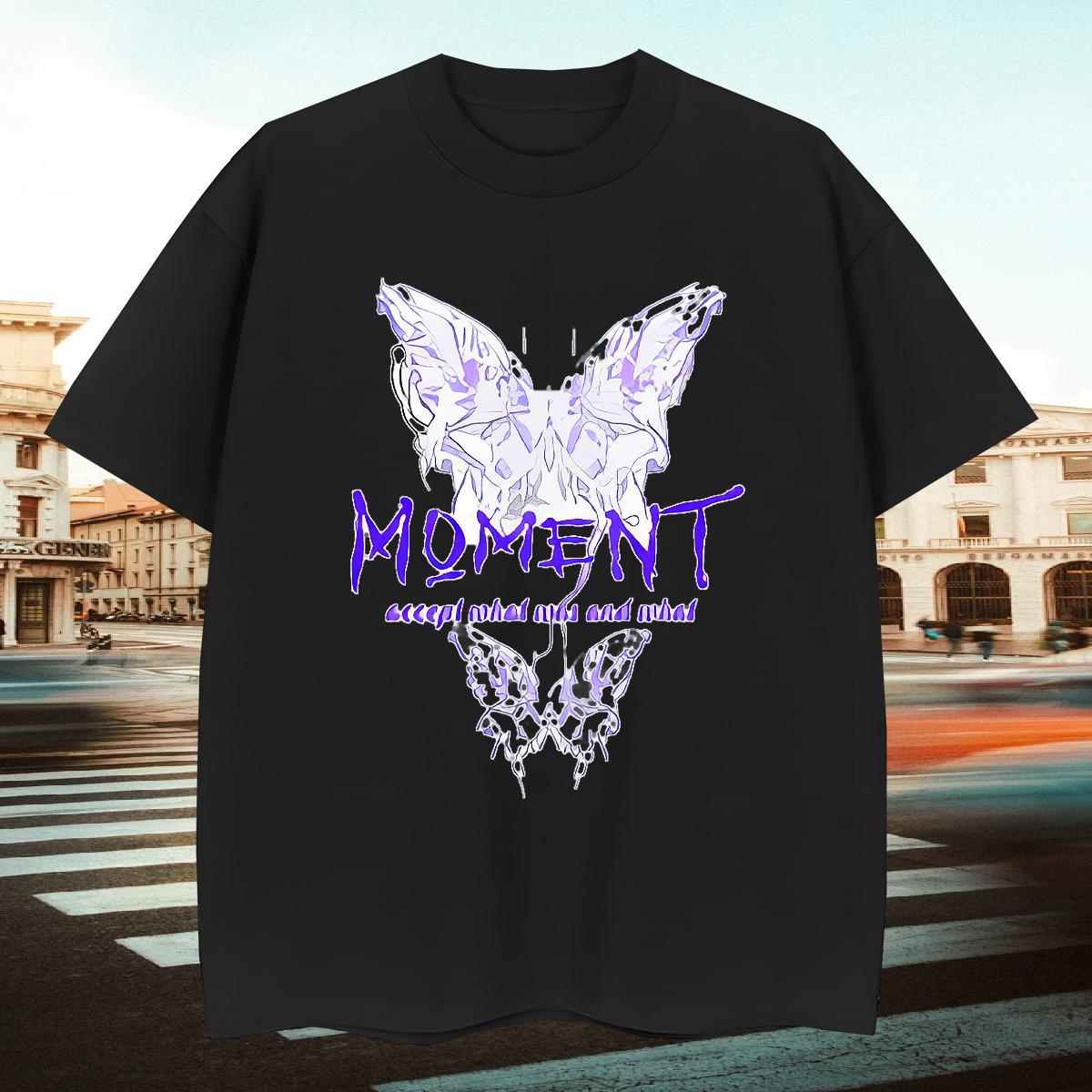 Wholesale Men Tees 100% Cotton 230g Street Casual Butterfly Custom Big Size Breathable Crew Neck Free Shipping Men T Shirts Tees Shirts