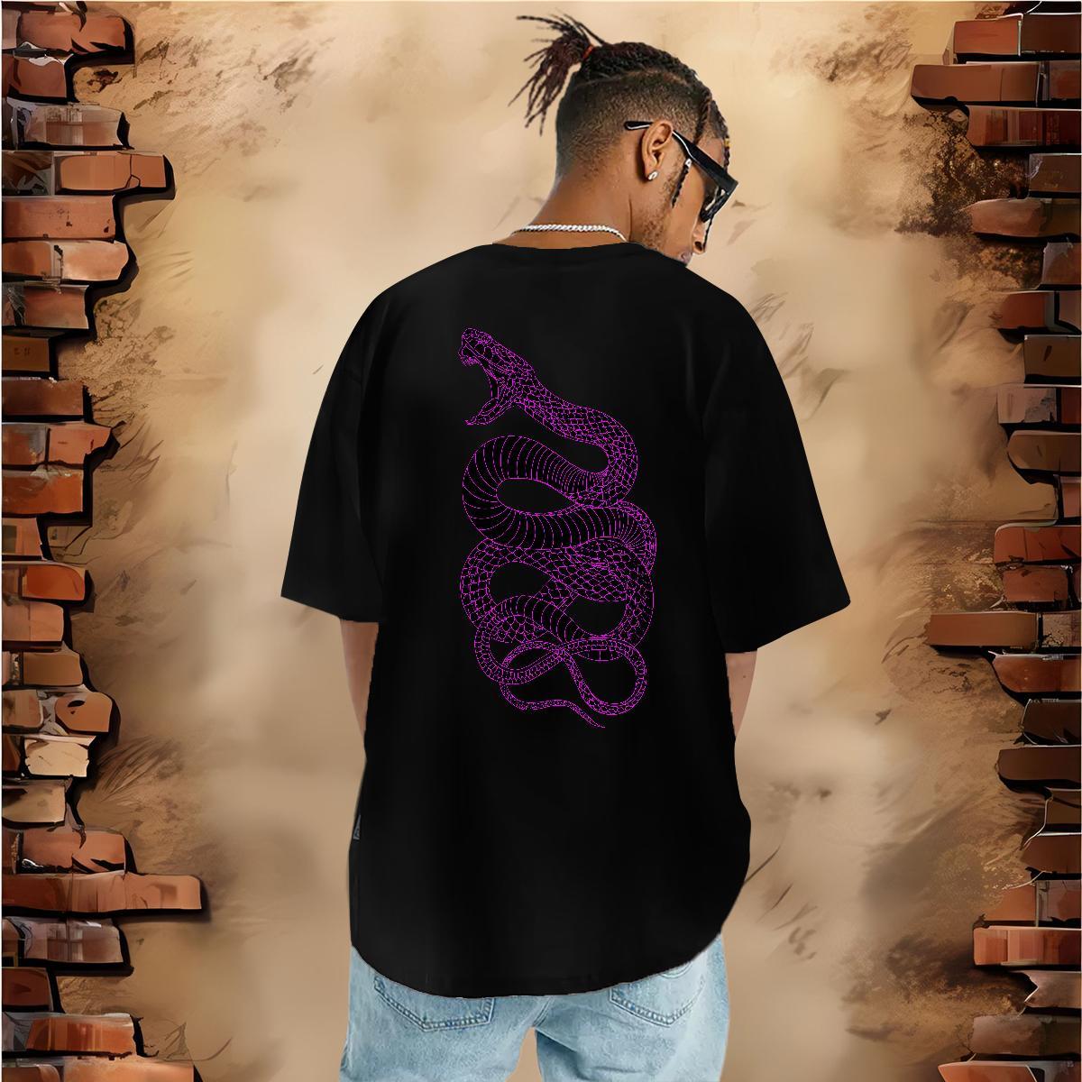 Custom T shirt 100% Cotton 230g snake Home Outdoor Tees Pure Cotton Loose Fit Men Tees Plus Size Custom