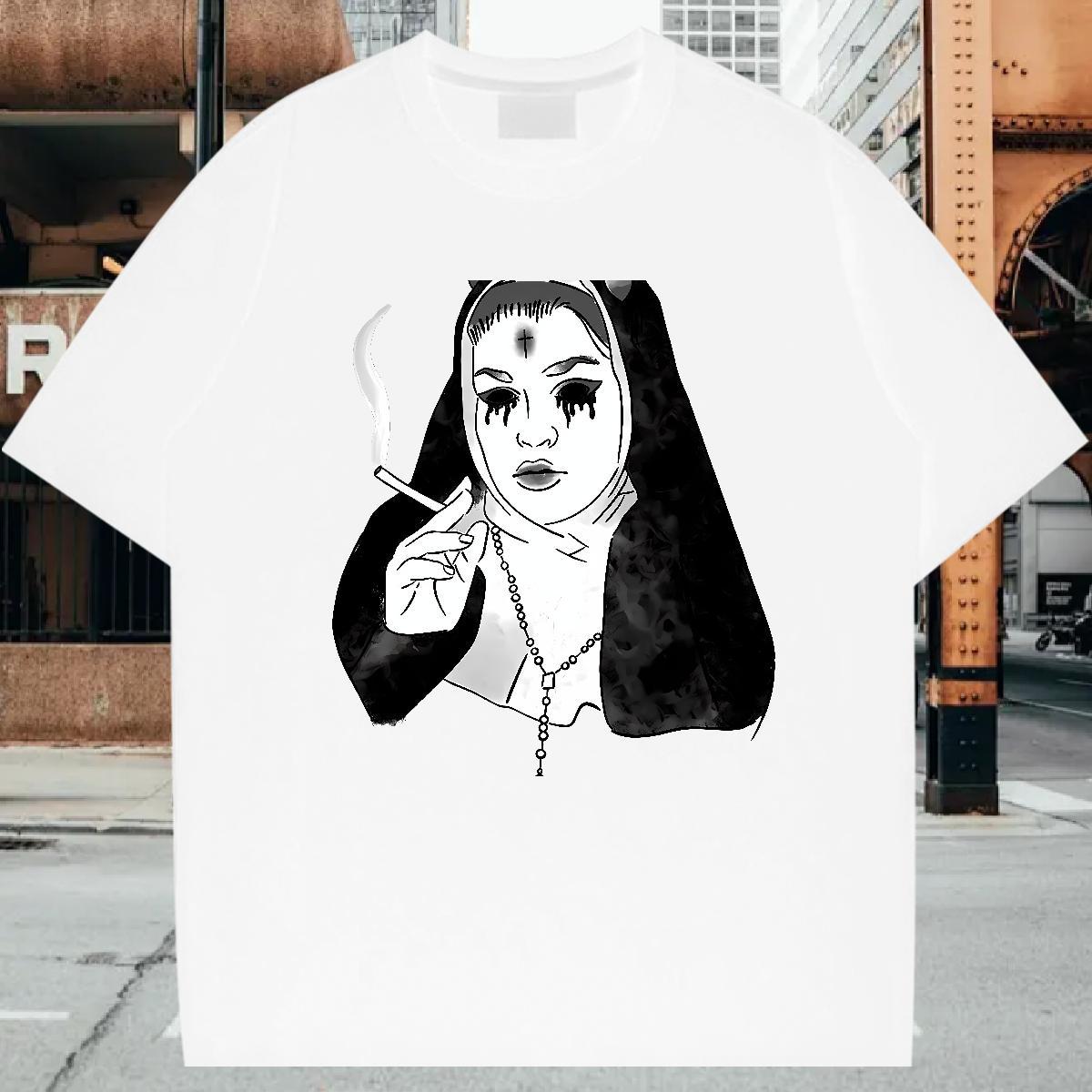 T Shirt For Man 230g Cotton nun Home Outdoor Crew Neck Customized Couples T Shirts Wholesale Loose Fit Tshirts