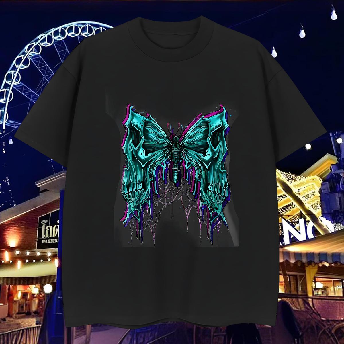 Fashion T-Shirts for Men 230g Cotton halloween Street wear Hip Hop Tops O-Neck Short Sleeve Soft Tshirt for Man Woman Cartoon Printing L-4XL