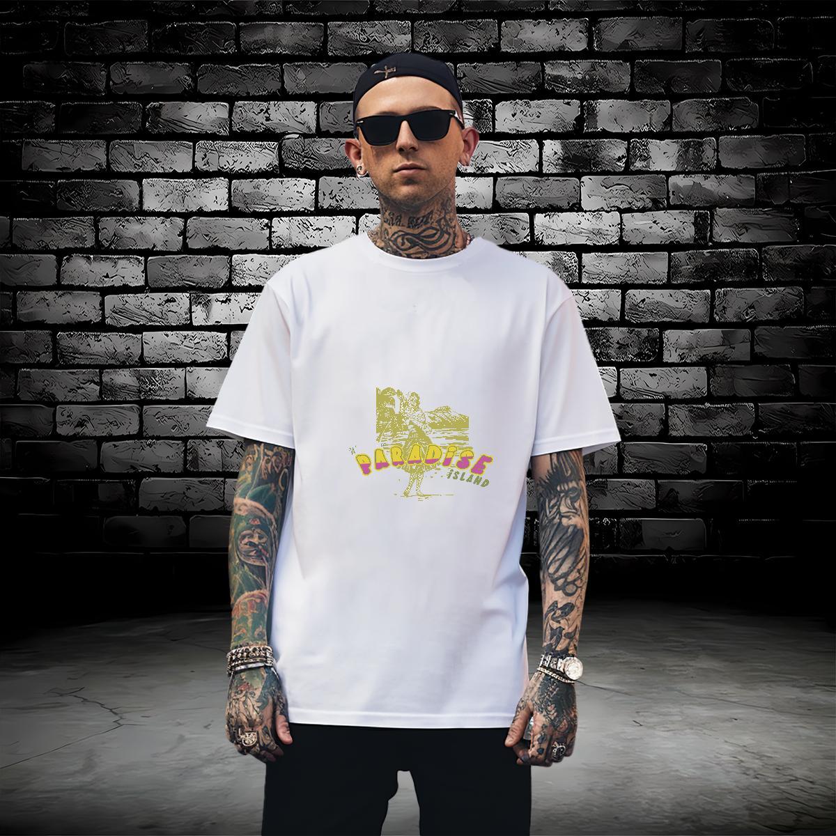 T-Shirts 230g Cotton handpainted Casual Pure Cotton Oversized 3XL 4XL Mens Tshirts Custom Unisex Tees Shirts