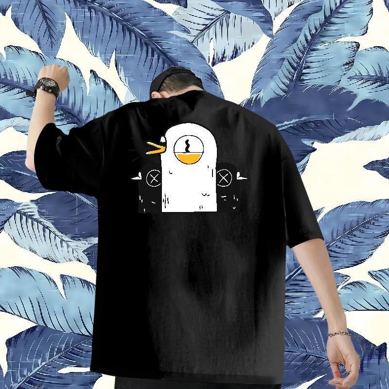 Custom T Shirts Men 100% Cotton 230g chicken Casual Daily Wear Tee Shirt Round Neck Short Sleeve Classic Tshirt for Man Woman Custom Big Size