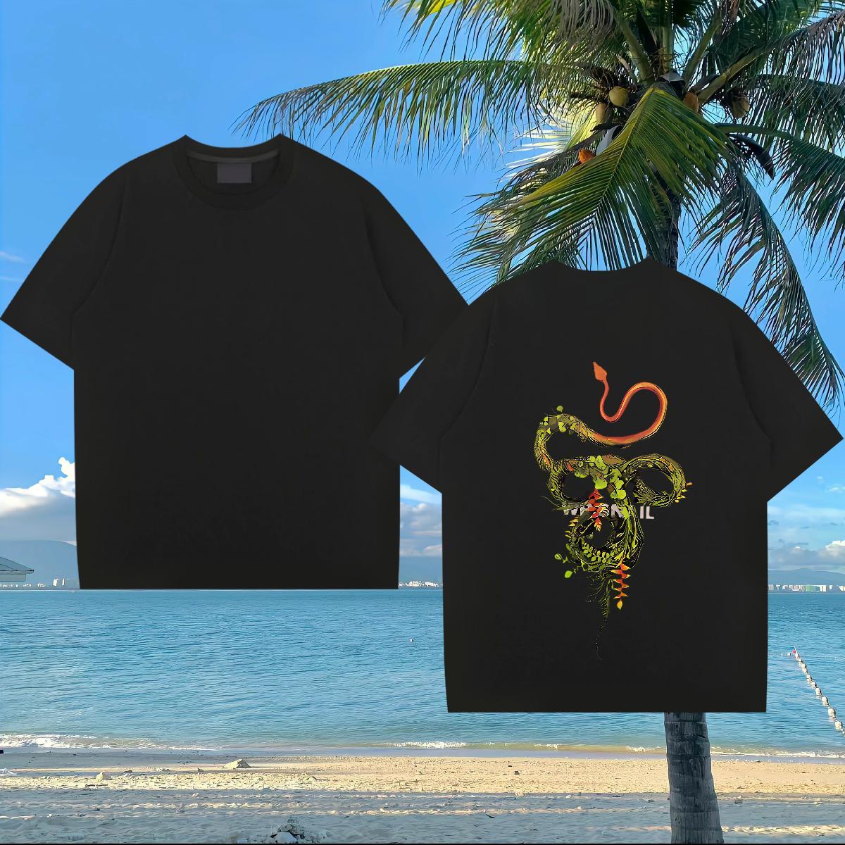 Custom T-Shirts 100% Cotton 230g snake Sports Casual Top Tees Breathable Cool Men Tops Tees DIY Logo Oversized