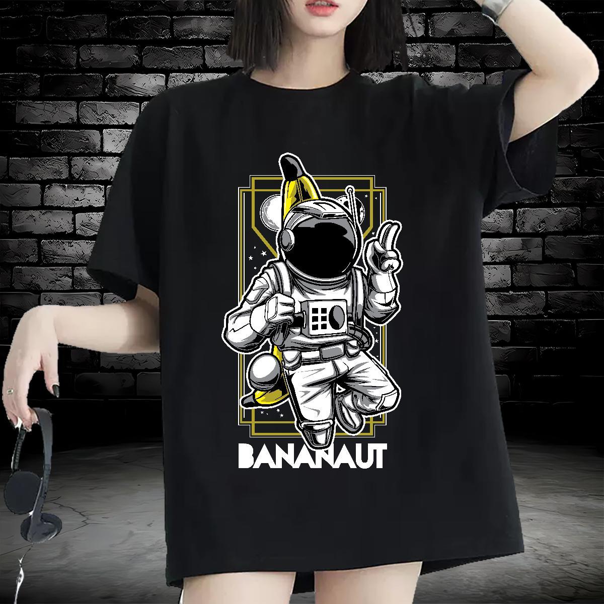 Soft Lady T shirt 230g Cotton planet Hip Hop Street T-Shirts Breathable Crew Neck Black White Tops Shirt