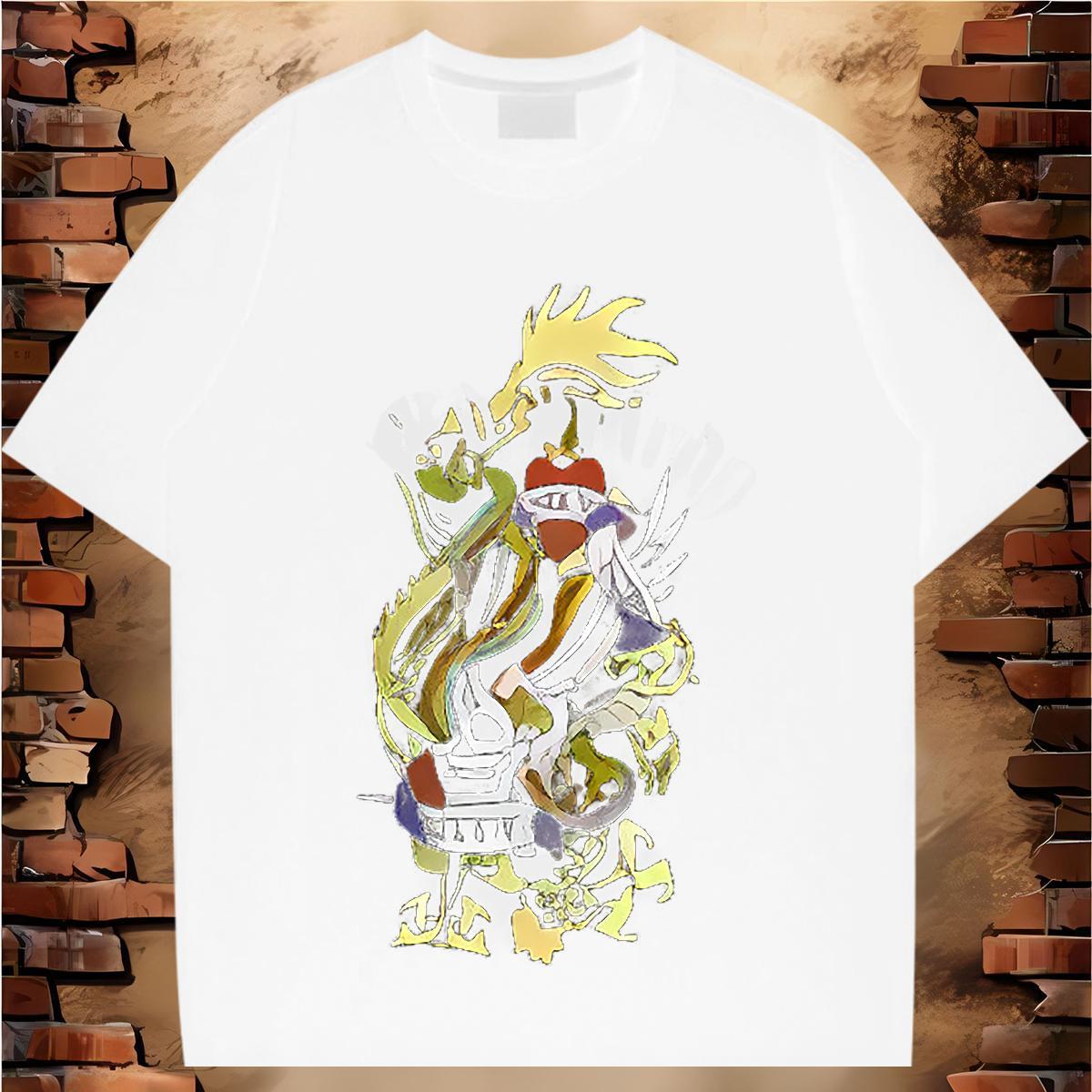 2024 Summer T shirt 230g Cotton halloween Daily Outfit Clothings Short Sleeve O-Neck Loose Men Tshirts Custom Printed