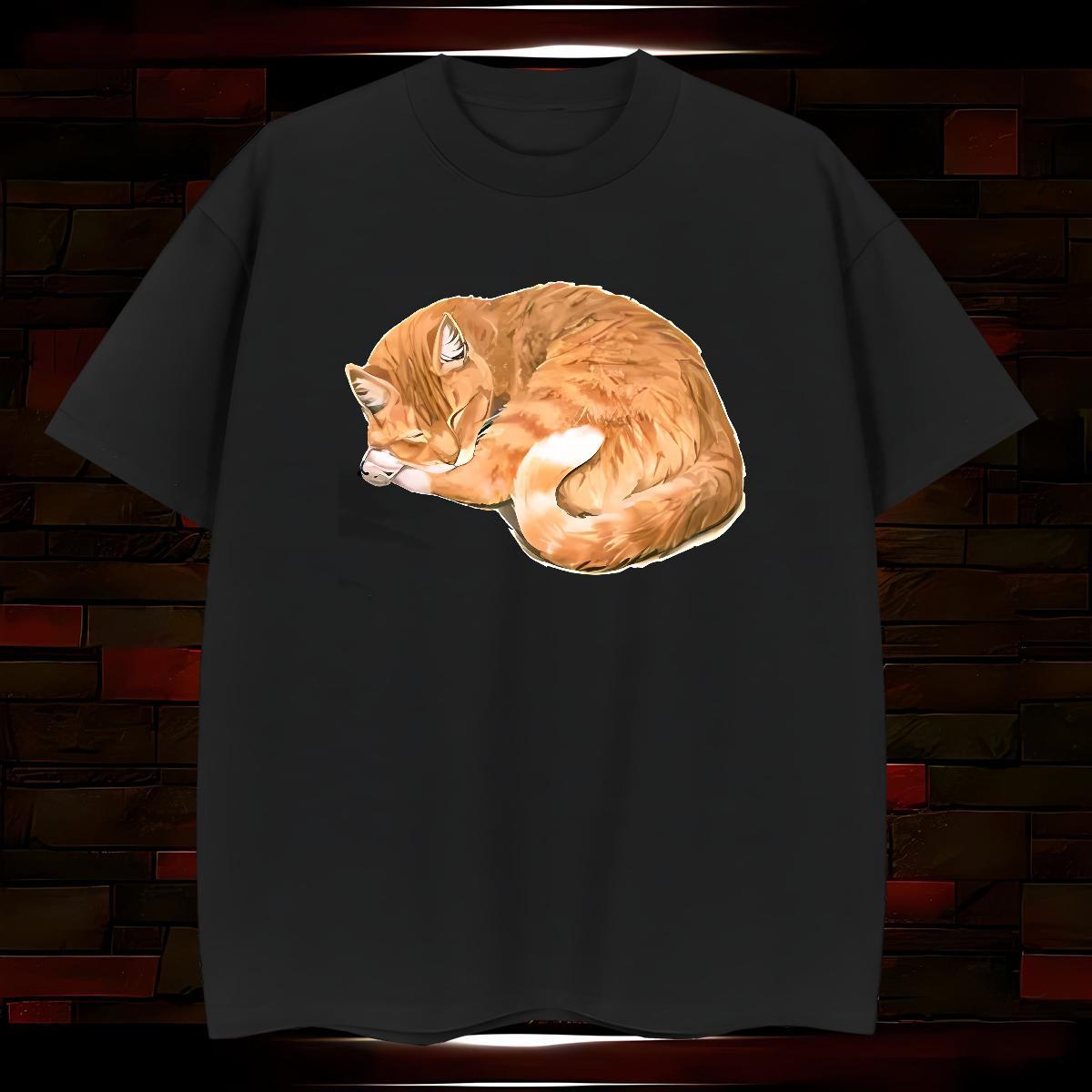 Men T Shirts 230g 100% Cotton cat Daily Wear Breathable Crew Neck Floral Print Couples T Shirts Classic Cool Design Polos