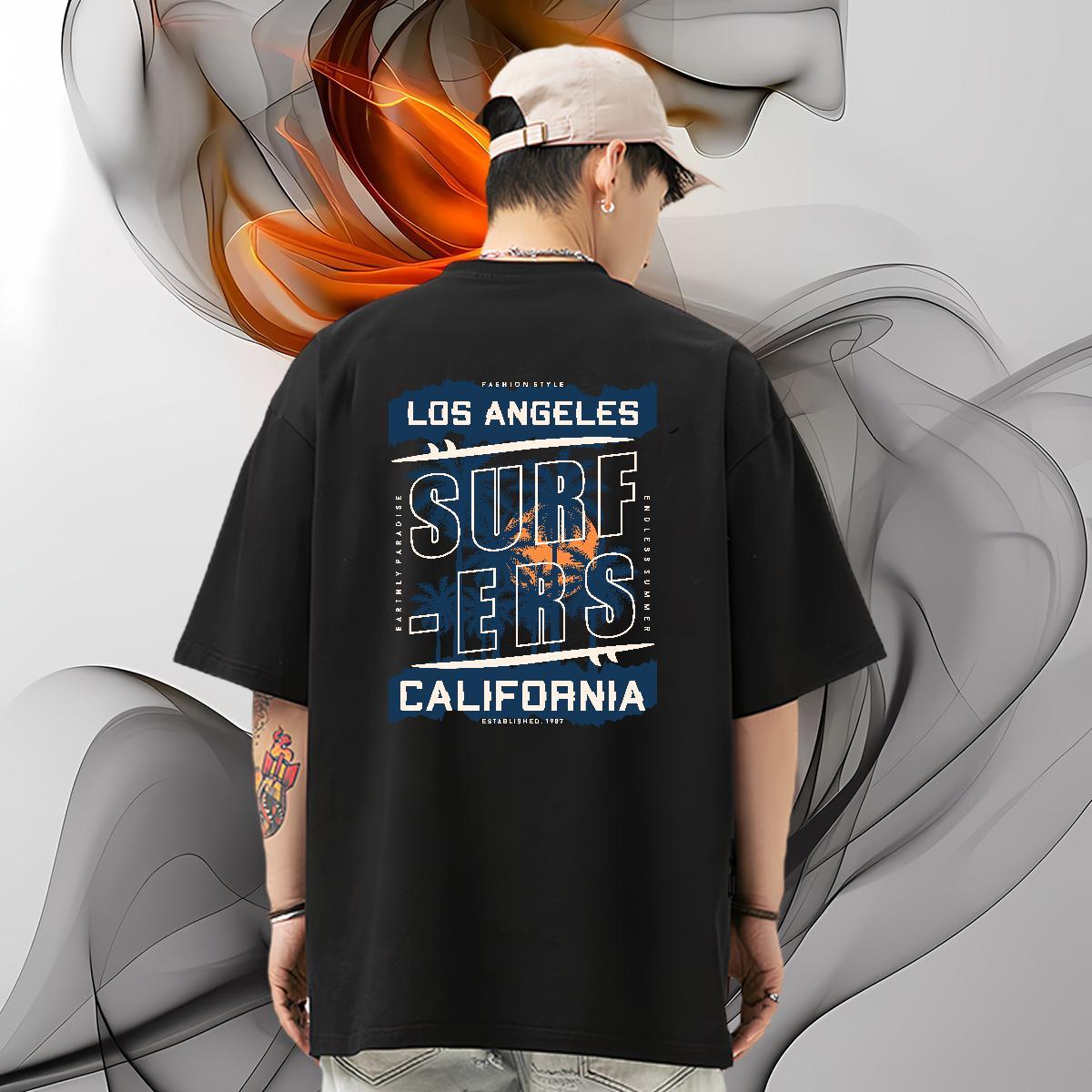 Customized T Shirt For Man 230g 100% Cotton tree Hip Hop Street Clothes Round Neck Short Sleeve Brand Men Tops Tees Custom Print Plus Size
