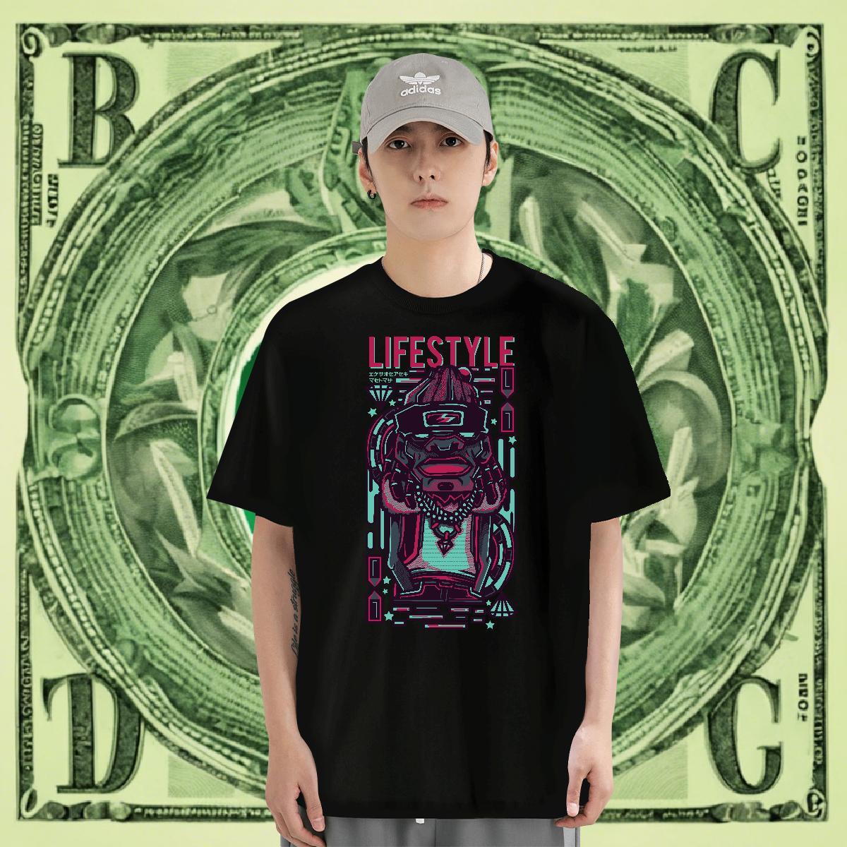 TOP Quality Men Tops Tees 230g 100% Cotton Sport ET Oversized Pure Cotton 2024 New T-Shirts Tshirts