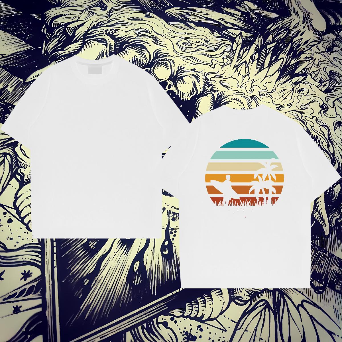 Designer Fashion T-Shirts 100% Cotton 230g tree Street Wear Tops Tees O-Neck Short Sleeve Soft Men Clothes T-Shirt Oversized