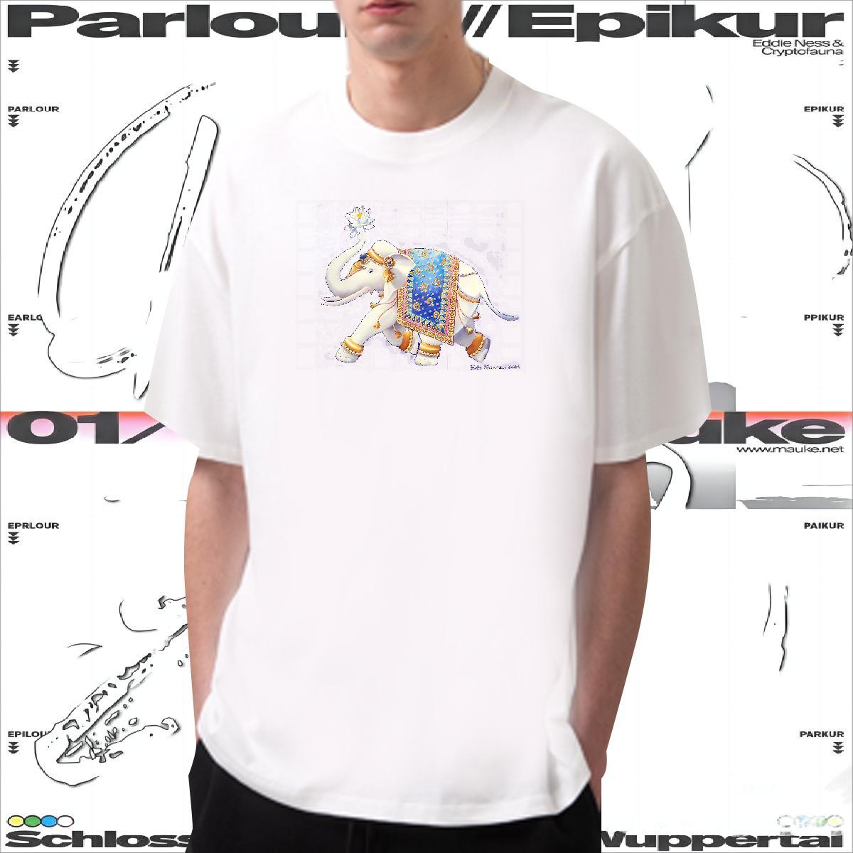 Casual New T-Shirts for Men 100% Cotton 230g elephant Street Tops Tees Breathable Soft Loose Tshirt for Man Woman Asian Size