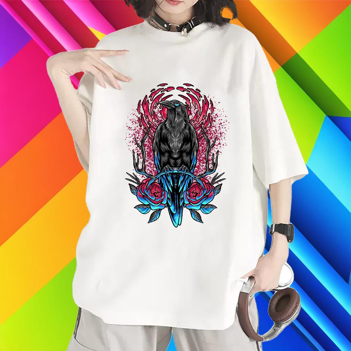 Loose T Shirt For Woman Crew Neck Lady T shirt Customized Print cool Daily Outfit 230g Pure Cotton Stylist Top Shirts