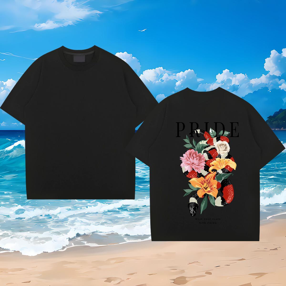 Casual New T Shirt For Man 230g Pure Cotton snake Hip Hop Tshirts Breathable Short Sleeve Comfortable Tshirt for Man Woman Oversized 4XL