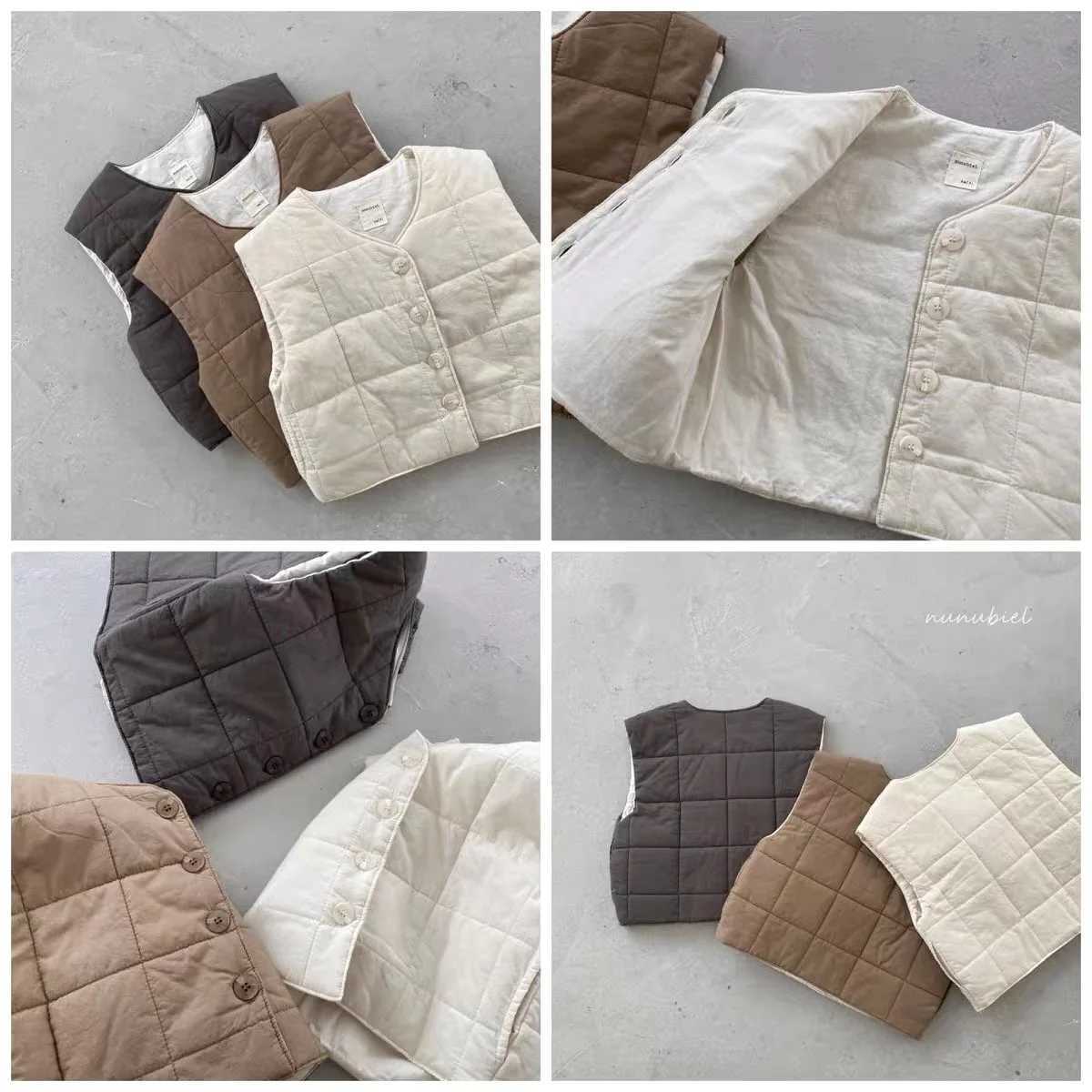 Childrens clothing for winter and autumn new cute vests for children waist jackets for newborns sleeveless jackets for girls and boysW240724