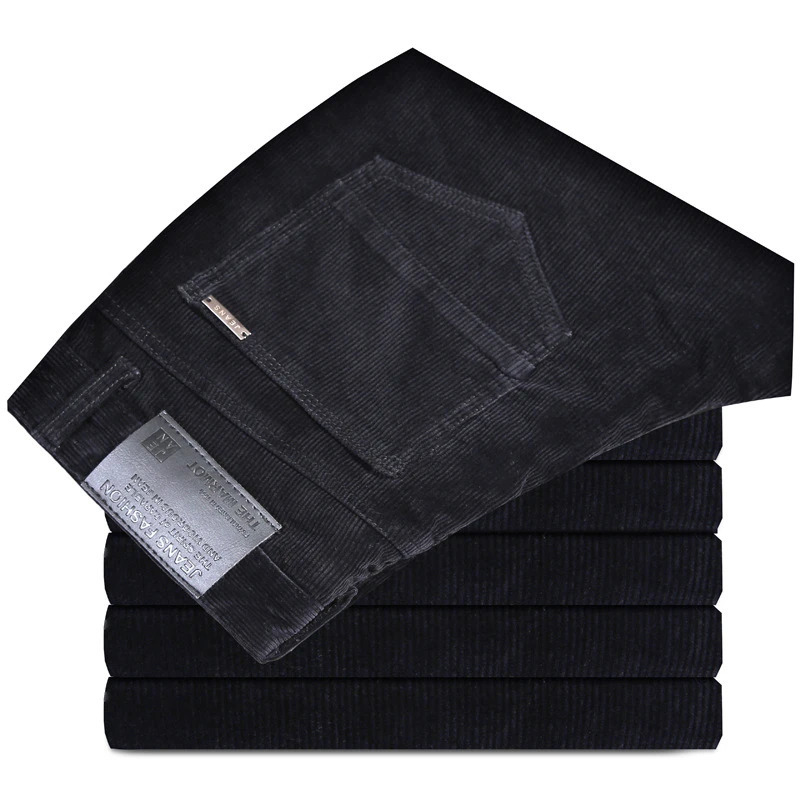 High Quality Autumn and Winter Male Business Mens Trousers Straight Corduroy Pants Breathable Casual 240806