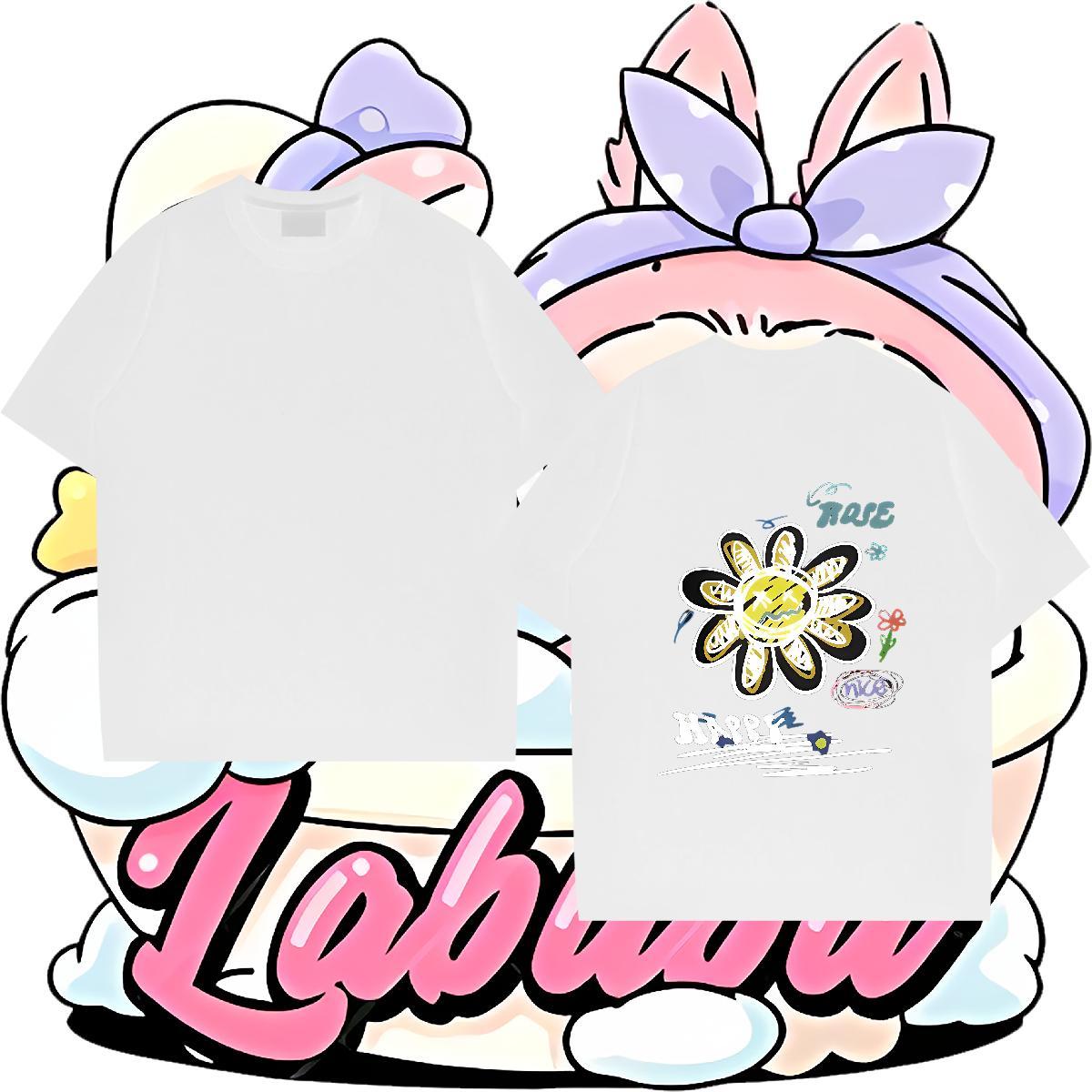 Custom T shirt 230g Cotton flower Street Tees Breathable Crew Neck Classic Mens Tshirts Anime