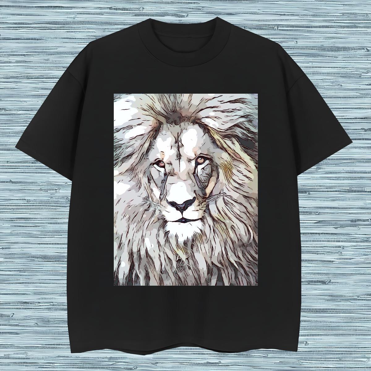 T Shirts Men 230g Cotton lion Hip Hop Breathable Oversized Men Tops Tees Fashion Designer Comfortable Tee Shirt