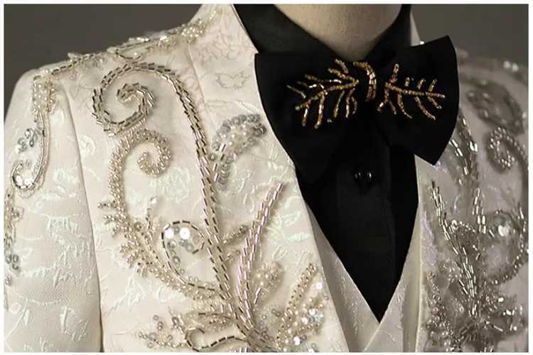 Suits New Childrens Host Performance Suit Sequin Beads Design Kids Wedding Birthday Party Evening Gown Boys Catwalk Blazer Sets A3381