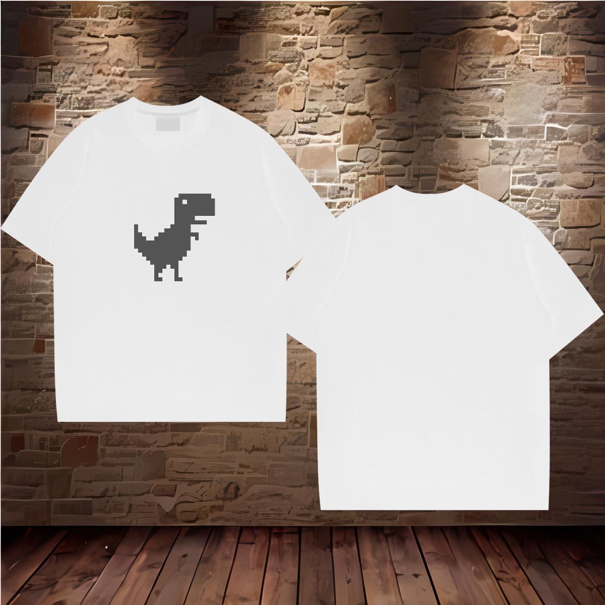 Casual New T shirt 230g 100% Cotton dinosaur Sport Tees Breathable Short Sleeve TOP Quality Mens Tshirts Custom Big Size