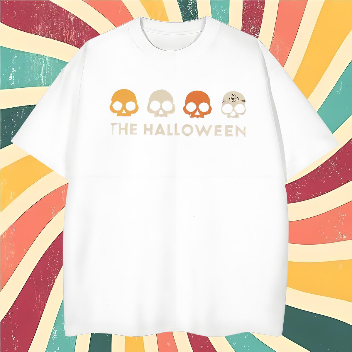 Casual New T Shirts Men 230g 100% Cotton halloween Sport Clothes Breathable Crew Neck Loose Tshirts Oversized 3XL 4XL