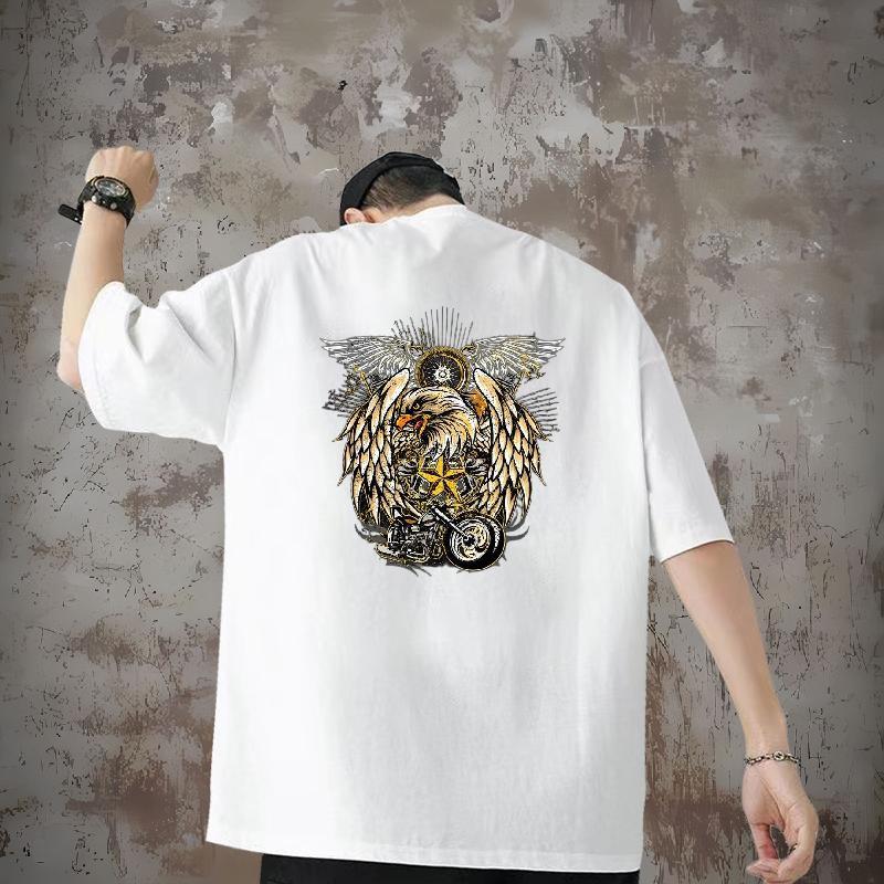 Fashion T-Shirts 230g Pure Cotton eagle Casual Daily Wear Tshirts O Neck Short Sleeves Comfortable Men Clothes T-Shirt Custom Printed