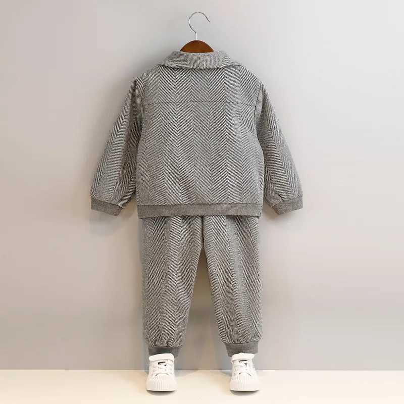 Suits Childrens Casual Suit Set Spring Autumn Korean Baby Flower Boys Party First Birthday Costume Kids Jacket Pants 2pcs Clothes