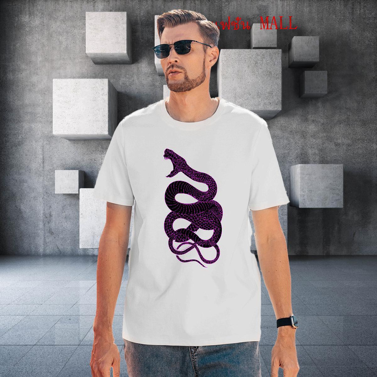 Cool Mens Tshirts 230g Cotton Spring Summer snake DIY Anime Pure Cotton 2024 DIY T-Shirts for Men Polos