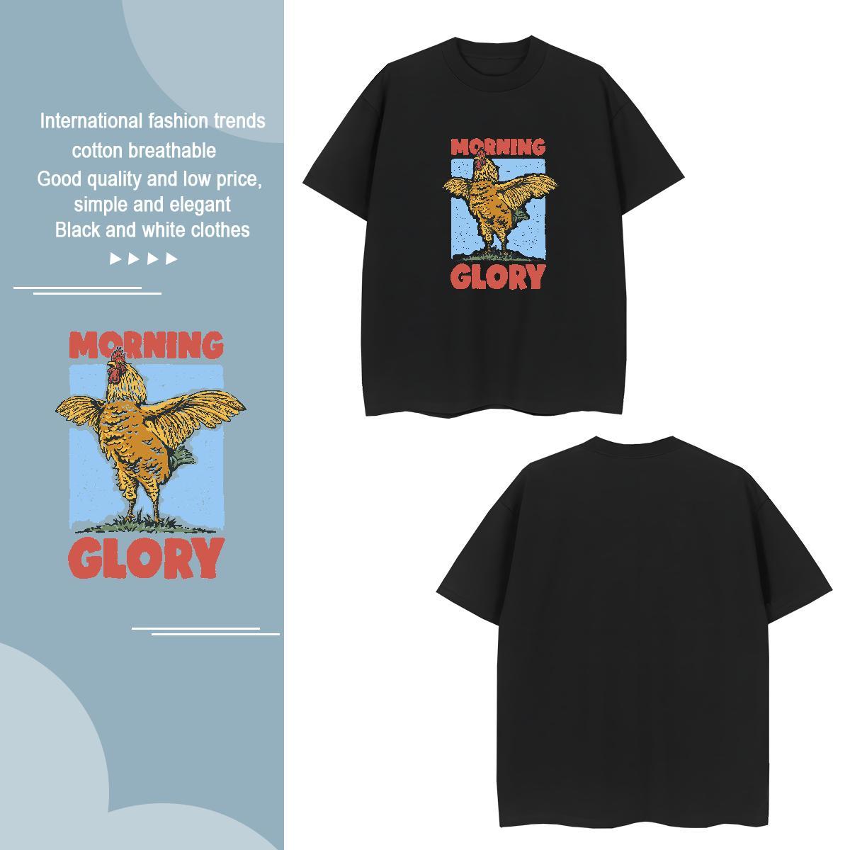 Man T Shirts 230g 100% Cotton chicken Sports Casual Round Neck Short Sleeve Custom Cartoon Couples T Shirts Fashion Casual High Quality Tshirts