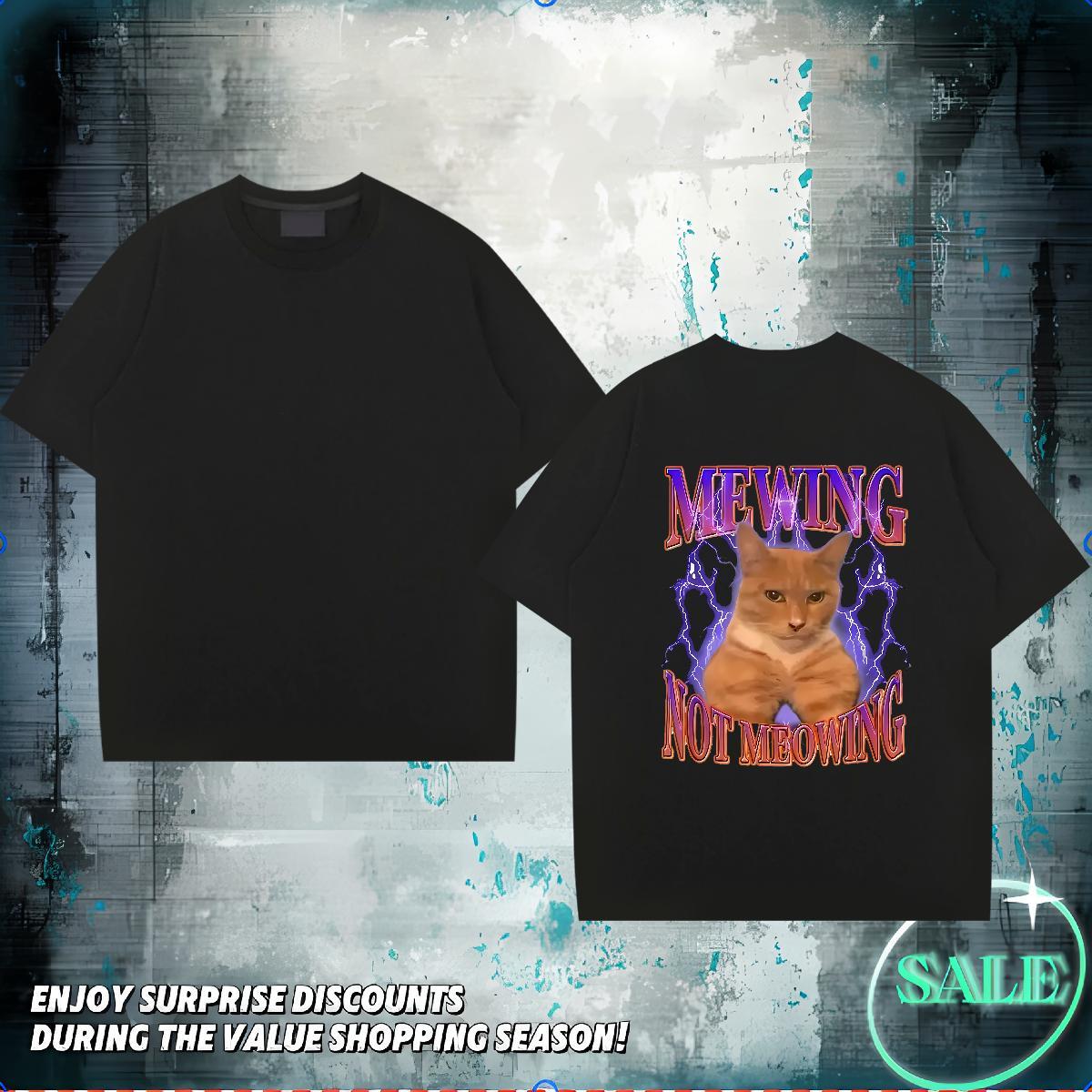 DIY Man T Shirts 230g 100% Cotton cat Casual Wear Breathable Soft Brand Tshirts Custom Print Plus Size