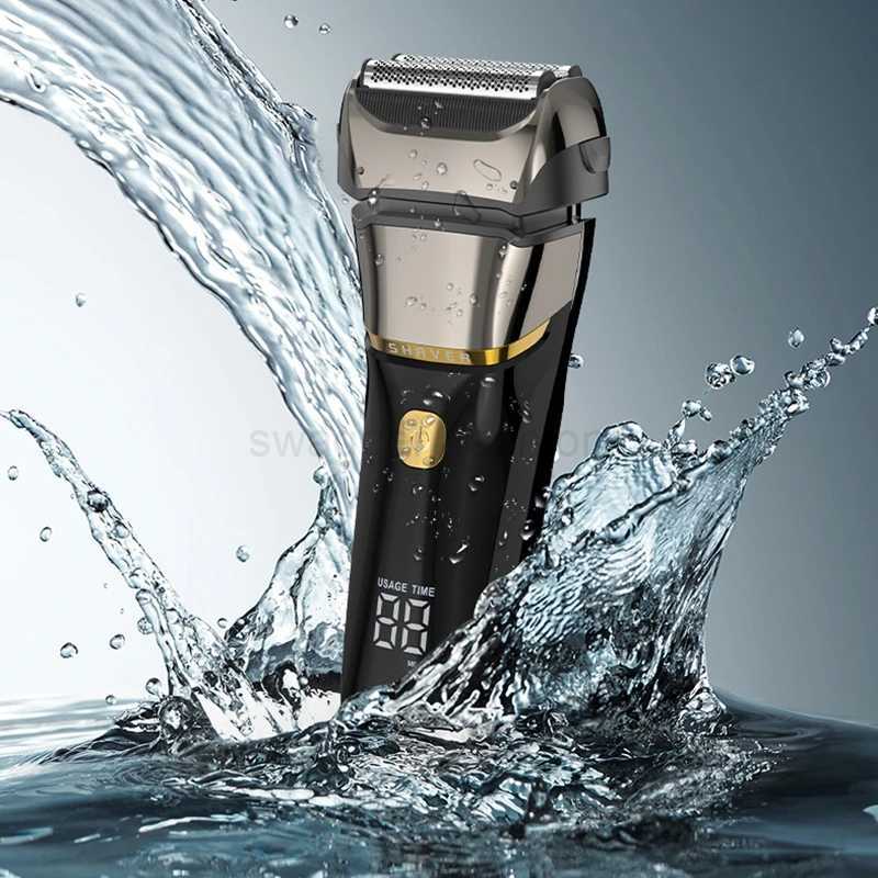 Powerful Electric Shaver For Men Wet Dry Facial Electric Razor Beard Foil Shaving Machine Men Grooming Set RechargeableXJ240806