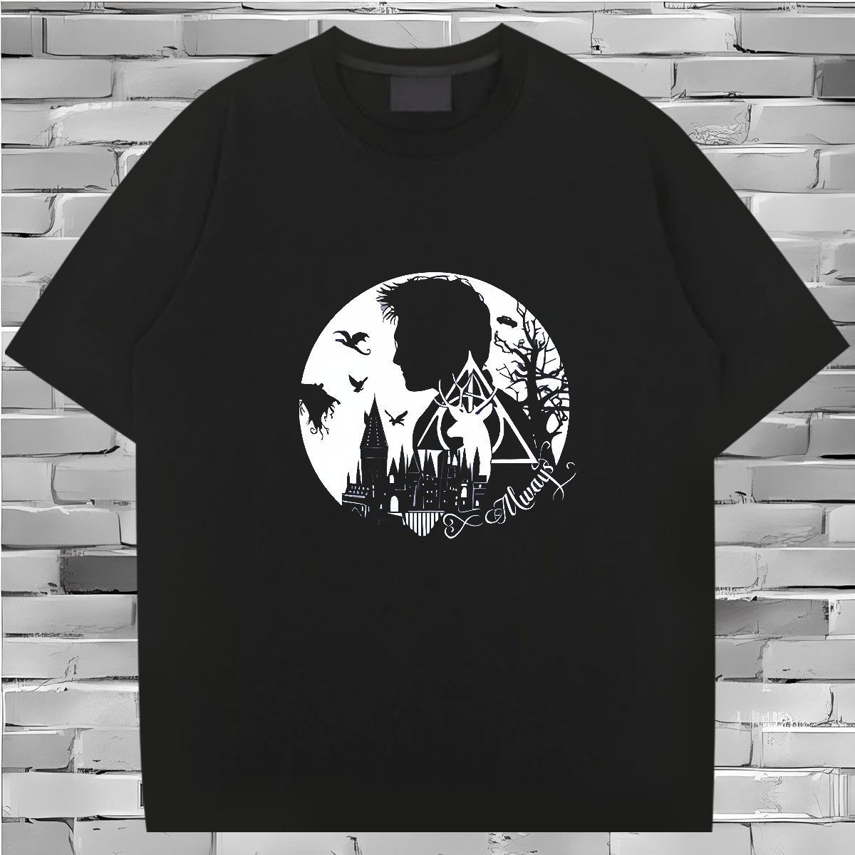 2024 T-Shirts 230g Pure Cotton halloween Home Outdoor Polos Breathable Short Sleeve TOP Quality Men Clothes T-Shirt DIY Printed