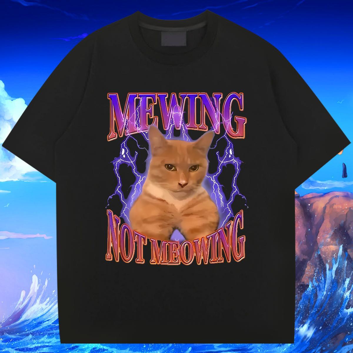 Men T Shirts 230g Pure Cotton cat Daily Wear Breathable Short Sleeve Custom Cartoon Couples T Shirts Free Shipping Brand Top Tees